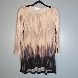 Linea by Louis Dell'Olio Ombre Tie Dye Long Sleeve Top Size S